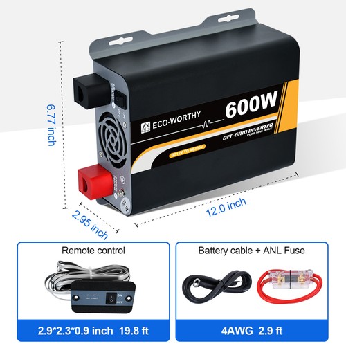 600W 1000W 2000W 3000W Watt 12V 24V Pure Sine Wave Inverter for Solar Panel Kit - Picture 19 of 47