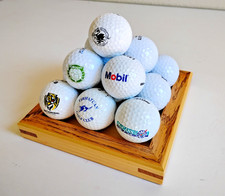 Small Wooden Golf Ball Pyramid Stacker for 14 Golf Balls Balls not included 