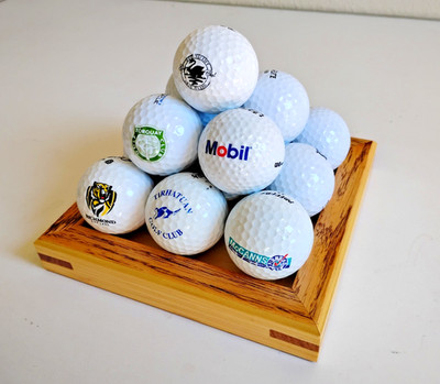 Small Wooden Golf Ball Pyramid Stacker for 14 Golf Balls (Balls not included)