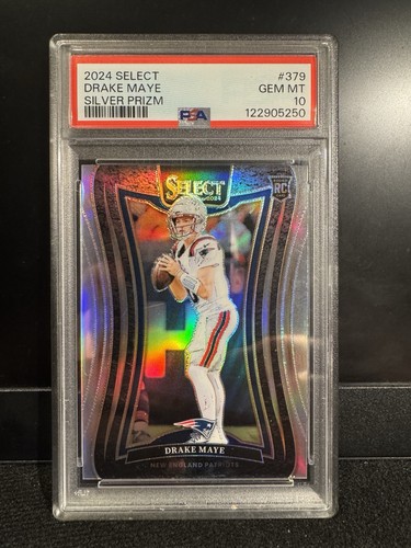2024 Panini Select - Suite Level Drake Maye #379 Silver Prizm (RC) PSA 10