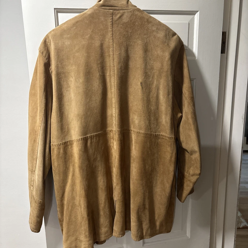 Vintage Robert Comstock Vertical Brown Leather Suede Jacket Size L Biker - Image 3 of 3