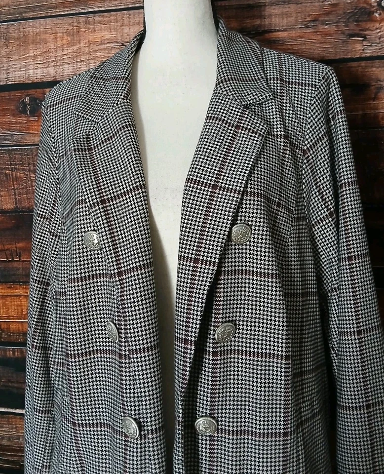 Torrid Studio Blazer Jacket Size 3 3X Houndstooth Plaid Ponte Stretch Relaxed - Image 4 of 4