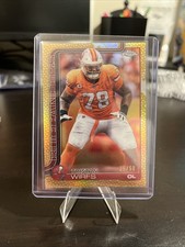 2025 Topps Chrome Football Tristan Wirfs Football Leather Gold Refractor 25/50