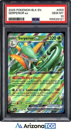 Pokemon 2025 Serperior ex 003/086 Black Bolt GEM MINT PSA 10