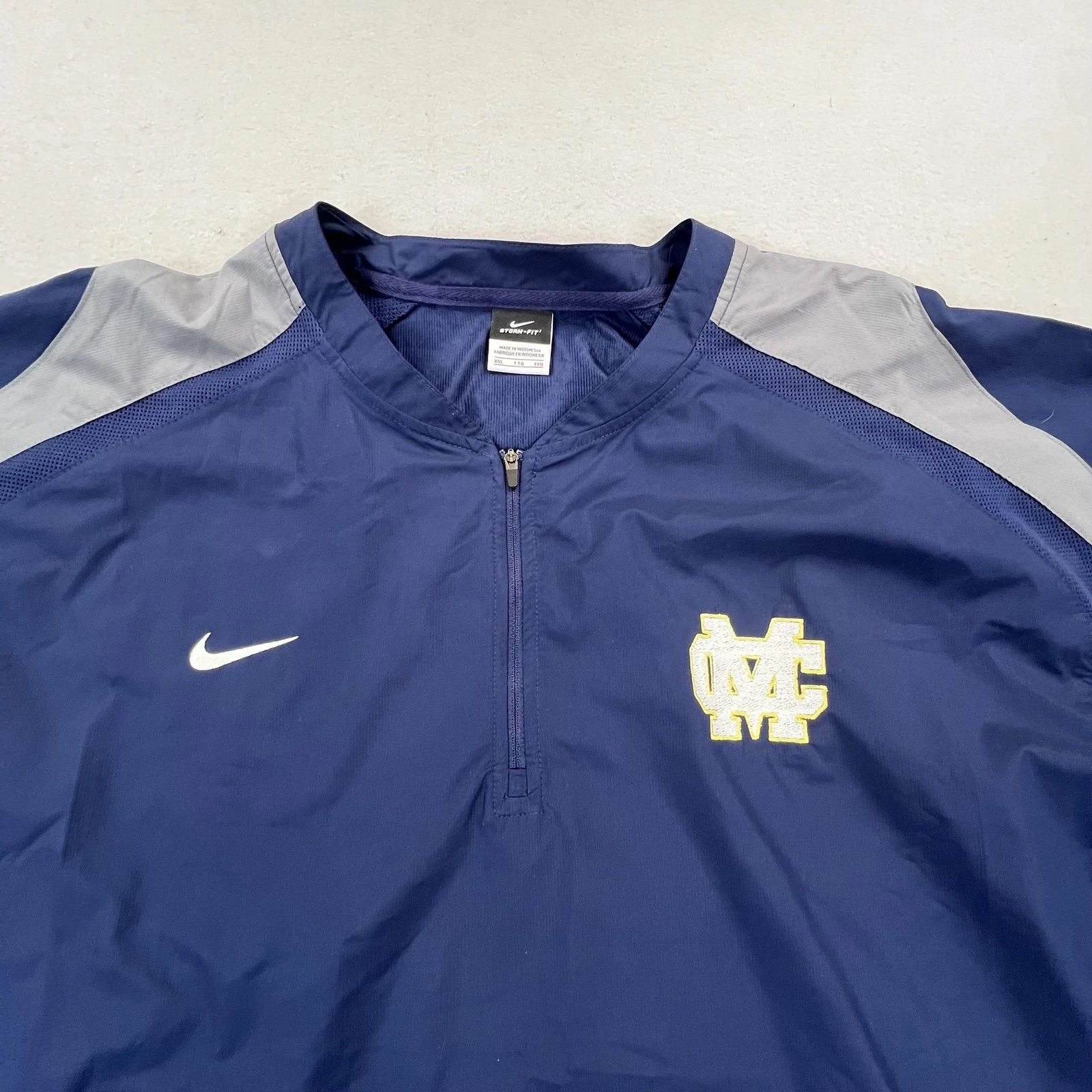 Nike Storm-Fit Jacket Men 2XL Navy Half Zip Short Sleeve Windbreaker MS Choctaws