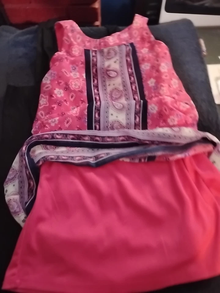 Faded Glory девочек розовый платье без рукавов с цветами, размер 6-6 x - Изображение 2 из 3