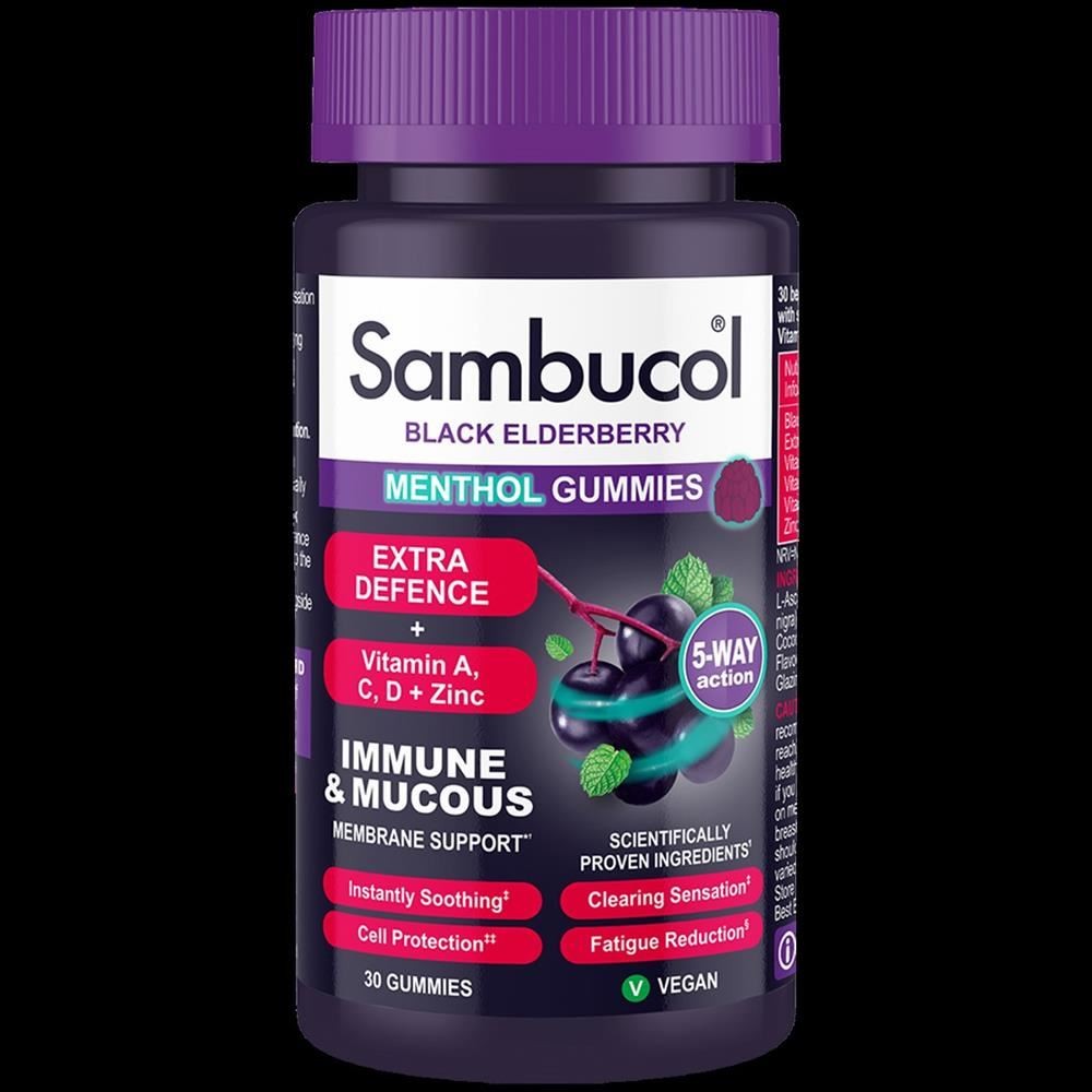 Sambucol Black Elderberry Extra Defence Menthol 30 Gummies - 2 Pack - Image 6