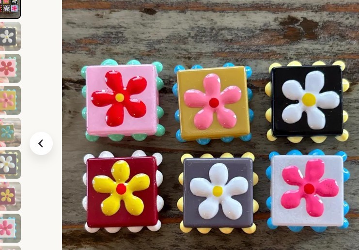 Set of Flower Floral Shoe Charms for Girls, Multicolor Plastic Charm Set