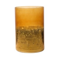 Inna-Glas Maxi Teelichtglas Rigoberto, Boden Gold, Orange-Braun, 15 Cm, Ø 10 Cm