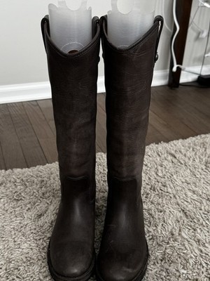 NEW Frye Melissa Button Lug Tall Boots - Dark Brown (Never Worn)