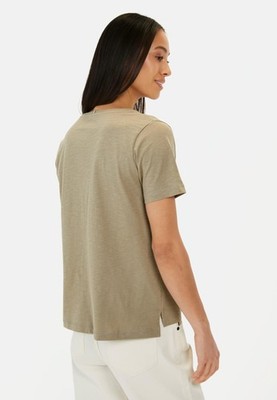 Damen T-Shirt V-Ausschnitt Baumwolle grün camel active Größe S Womenswear