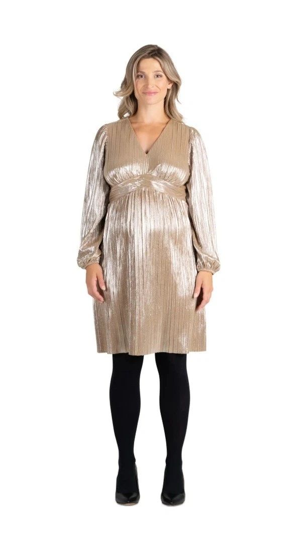 sachin and babi light blue dress Tiffany Rose Gold Leaf Bardot Maternity & Nursing Dress  Seven Women  Maternity