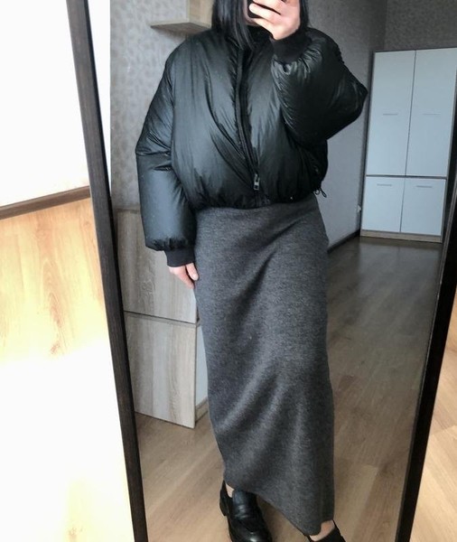 Women COS Skirt Grey Wool L