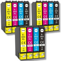 12 PK Cartridges fits Epson XP-4150, XP-3150, XP-2100, XP-2105, XP-2150 603XL