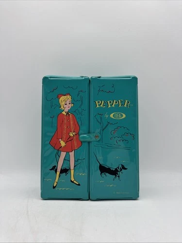 VTG Ideal Pepper Doll Blue Case W/ Original & Mixed Clothes-Accessories NO Doll