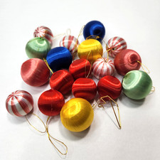 Small Satin Ball Christmas Ornaments 18 Pieces READ 