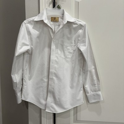 Class Club Gold Label Boys Long Sleeve White Button Up Collared Dress Shirt 10H 