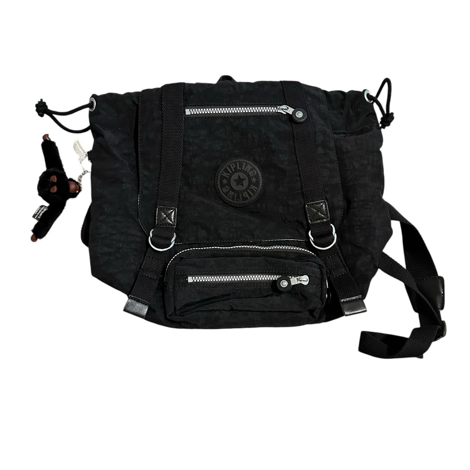 Kipling Joetsu Small Black Backpack Silver Hardwa… - image 1