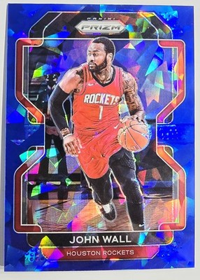 2021-2022 Panini Prizm John Wall #68 Blue Cracked Ice /125 Rockets   