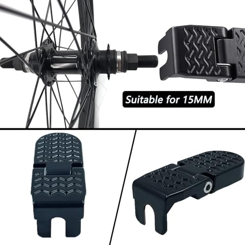 1 Pair 15MM U Slot Bicycle Rear Pedals Folding Rear Seat Footrest Pedals  - Picture 6 of 7
