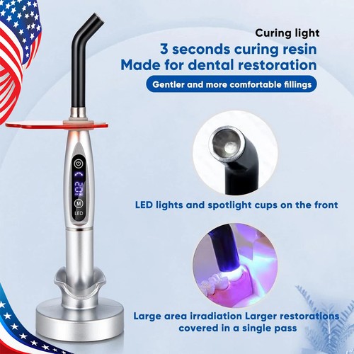 Dental Wireless Cordless LED Cure Curing Light Lamp 1500mw 5W Tool Resin Lamp US - Picture 15 of 24