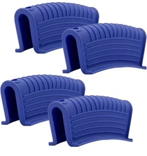 Silicone Assist Hot Pan Handle Holder Hot Skillet Handle Covers 4 Pack Blue
