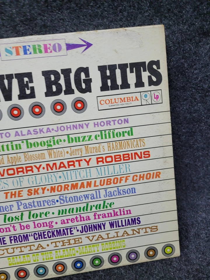 Vintage Twelve Big Hits Various Artists Vinyl Record Columbia CS 8417 Stereo LP Foto 4 de 4