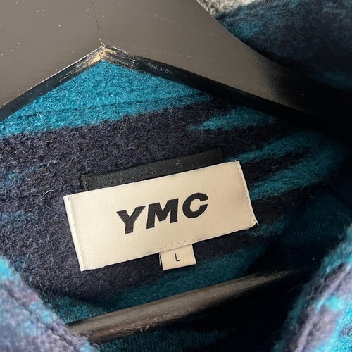 YMC London Erkin Wool Jacket Cardigan Mens Large Blue Aztec Oi Polloi Casuals - Picture 6 of 12