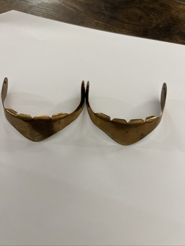 Western Cowboy Boot Heel Guard Smooth Plain Gold - Pair / Set