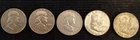 (5) Franklin Half Dollar Coins - 90% Silver