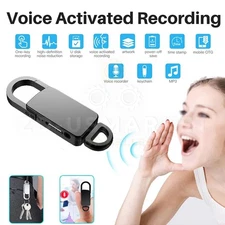 Mini Digital Voice Audio Recorder Hidden Spy Keychain MP3 WAV Listening Device