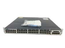 Cisco WS-C3750X-48P-S 48 Port Gigabit Ethernet POE+ Switch C3KX-NM-1G 2x 715WAC