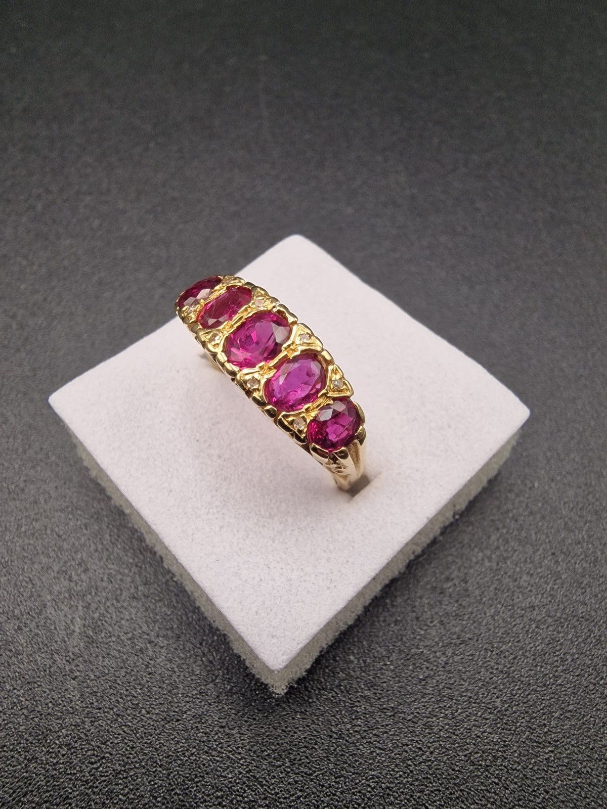 Antique 18ct Gold Ruby Diamond Ring Victorian Cir… - image 3