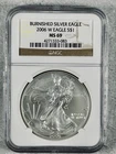 2006 W Burnished American Silver Eagle NGC MS69