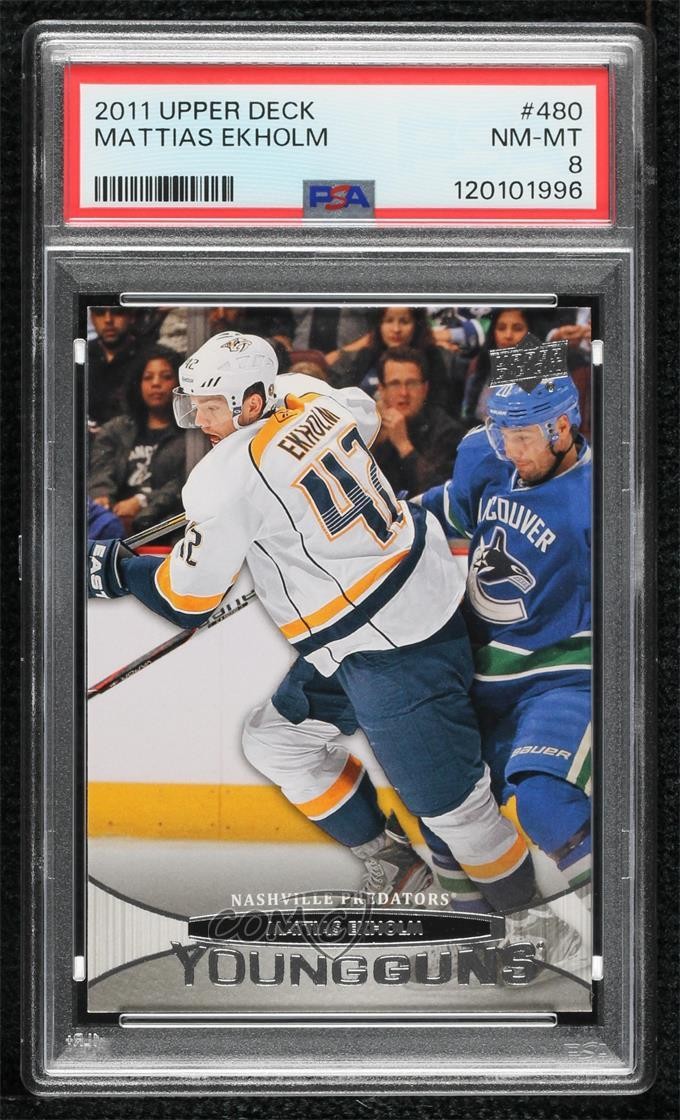 2011-12 Upper Deck Young Guns Mattias Ekholm #480 PSA 8 Rookie RC 06h3