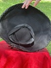Women's Black Felt Wide Brim Hat Solid Bow & Veil One Size Formal Party — photo 8