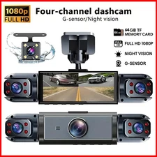 360 Degree View 4 Channel Dash Cam Front Rear Inside Left Right Dash Camera NEW