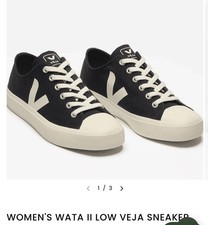 Veja Wata II Low Black/ Cream Organic Cotton Sneakers 39