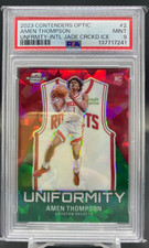 Amen Thompson 2023-24 Panini Contenders Optic 3/5 Red Green Uniformity RC PSA 9