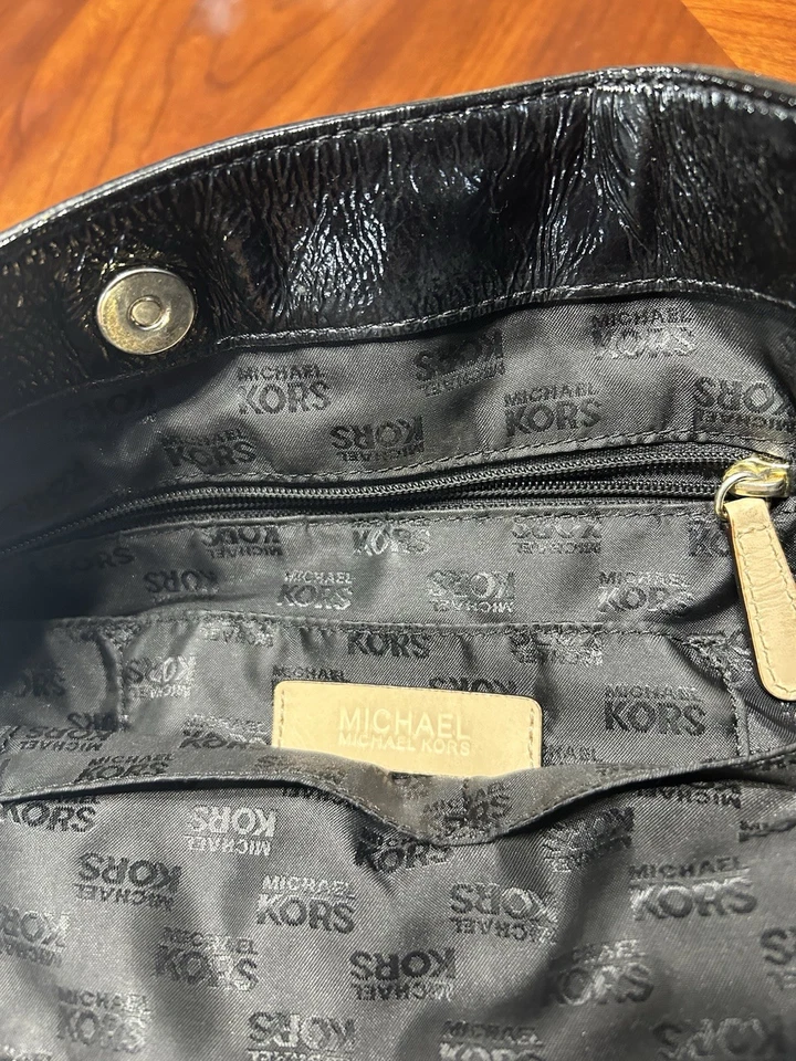MICHAEL Michael Kors Black Glossy Tote with Silver Handles - Image 4 of 4
