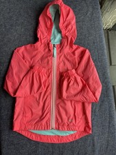 L.L. Bean Kids Rain Jacket Pink Size 5-6 Lightweight Hooded Windbreaker