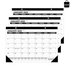 2026-2027 Large Desk Calendar - 3 Pack, 18 with Ink-Proof Paper