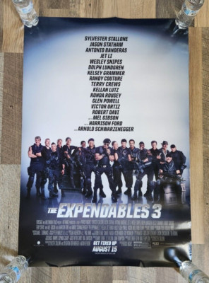 *NICE* Authentic The Expendables 3 Theater Movie Poster 27''x40'' *USED*
