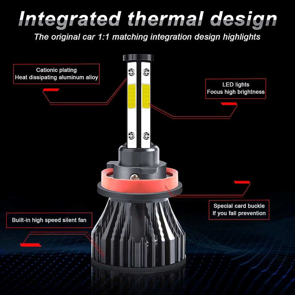 Bombilla faros LED 4 lados 9005+H11 alta baja para Suzuki GSXR600 GSXR750 2008-2010 Foto 3 de 4