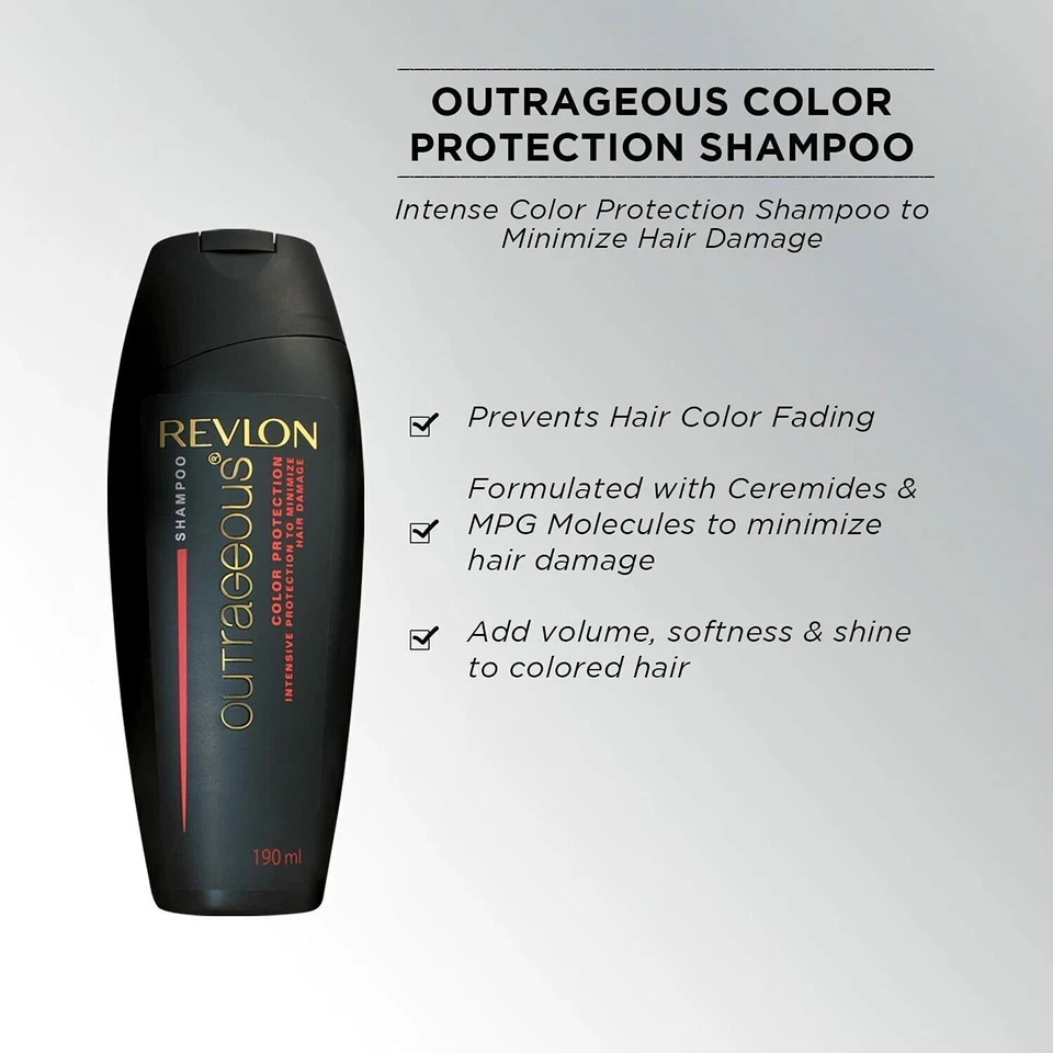 Revlon Outrageous Color Protection Hair Shampoo 190 ml Free Shipping - Image 3 of 3