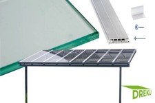 Eindeckung ohne Unterkonstruktion mit VSG GLAS 8 mm KLAR im Komplettset