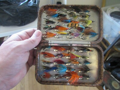 Boîte à Mouches De Pêche Hardy Neroda Vintage + Leurres - Modèle Tardif