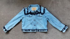 Vgc Marc Jacobs Pom Pom Tassels Embellished Denim Jacket Womens (size Large L)
