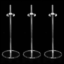 3Sets Transparent Acrylic Support For 11.5" 1/6 Doll Display Holder Fixed Base