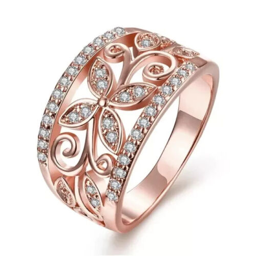 2Ct Round Cut Real Moissanite Wedding Anniversary Band Ring 14K Rose Gold Plated - Picture 7 of 7